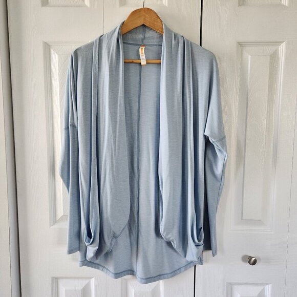 Lucy Enlightening Light Blue Wrap Sweater Cardigan - Picture 1 of 9